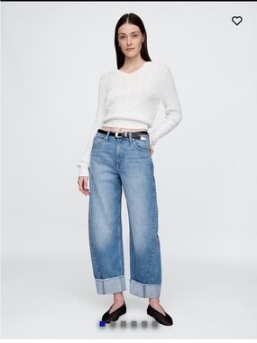 GAP High-Rise cuffed barrel leg Leg Jeans in Light Blue BRAND NEW NEVER WORN